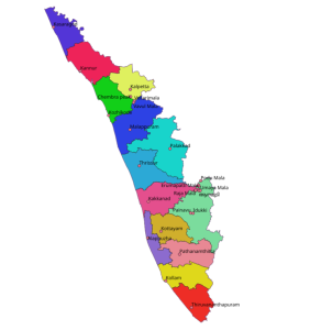 List of Districts in Kerala | Population | Area | Kerala District Map